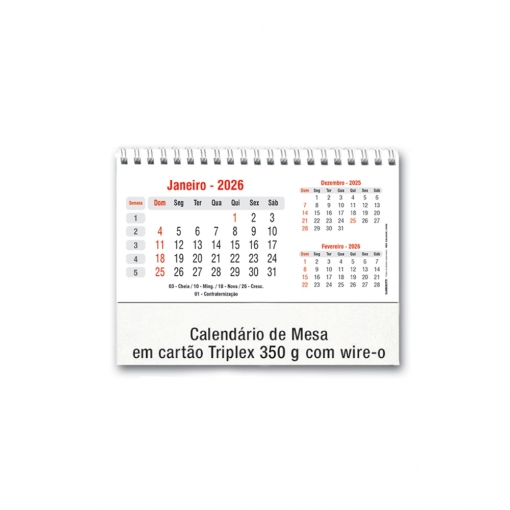 CALENDÁRIO DE MESA TRIPLEX - C/ WIRE-O-MB02490