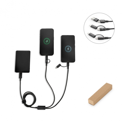 Cabo USB super-rápido 6 em 1 em alumínio e PET -mb97146